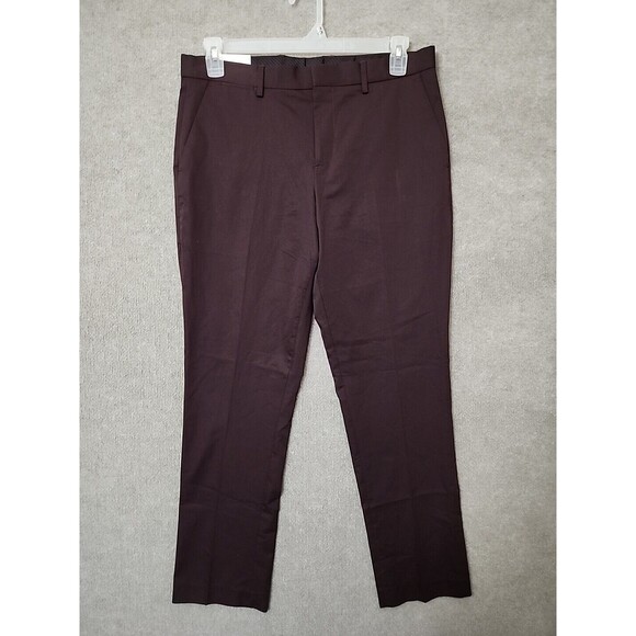 Express Slim Fit Dress Pants Mens 32x32(34x31) Maroon Stretch NEW